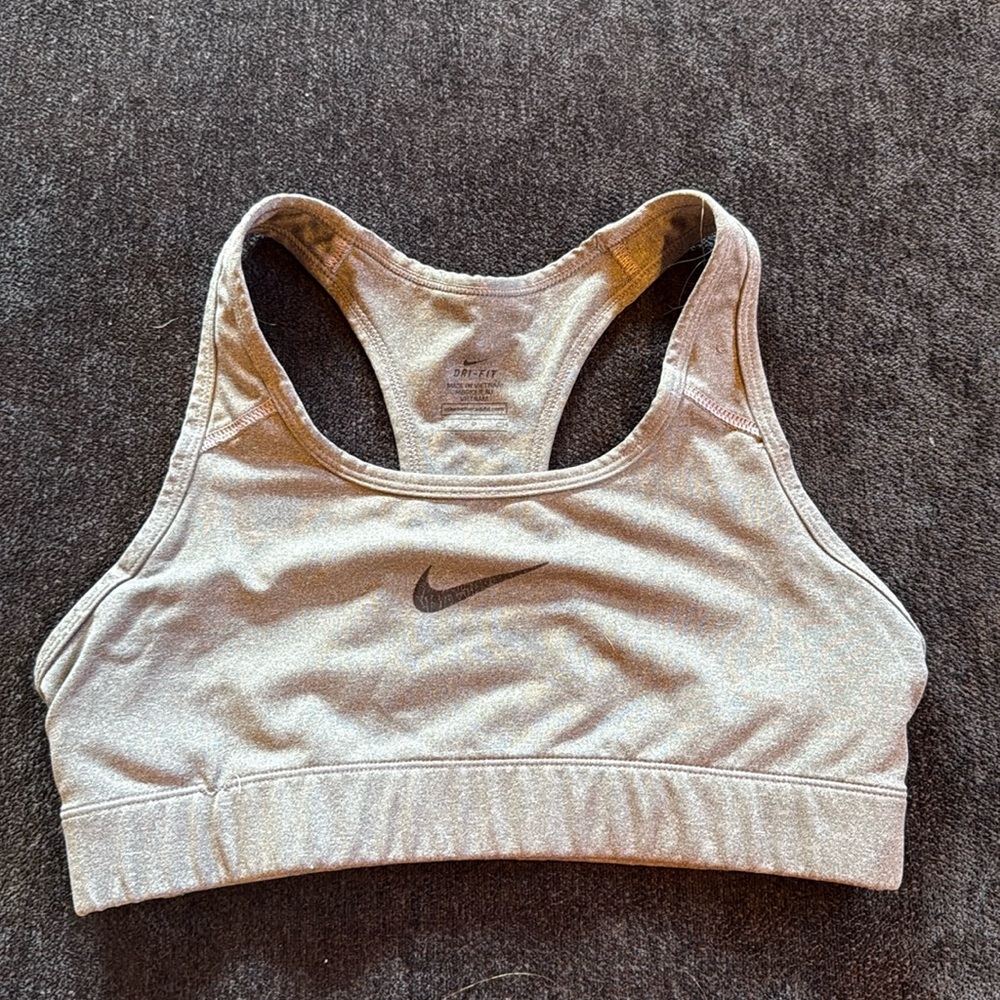 Gray Nike sports bra